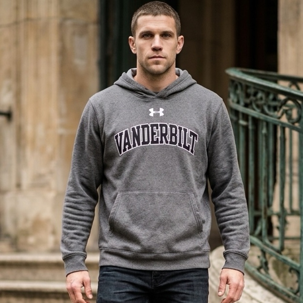 GUC - Unisex Under Armour Vanderbilt University Gray Hoodie Sweatshirt - Size XL